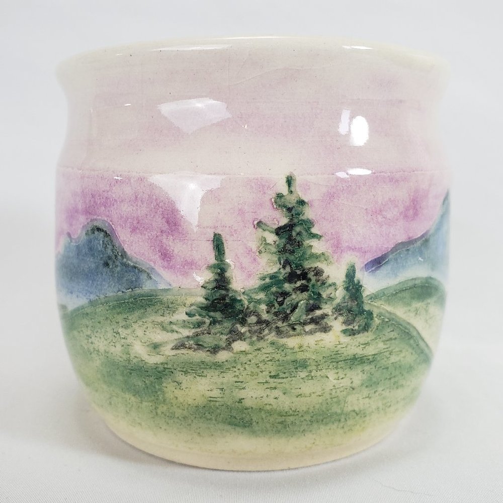 Studio Pottery Hand Painted Cache Pot Trinket Jar